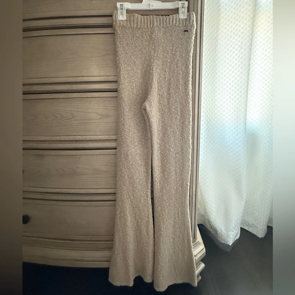 Oneill Cozy Tan Knit Flare Pants - Picture 3 of 9